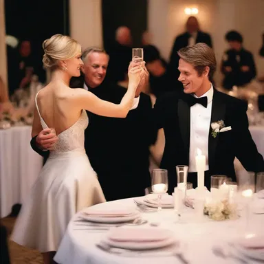 As the couple sat down for a candlelit dinner, they gently twirled their silverware in a synchronized dance.