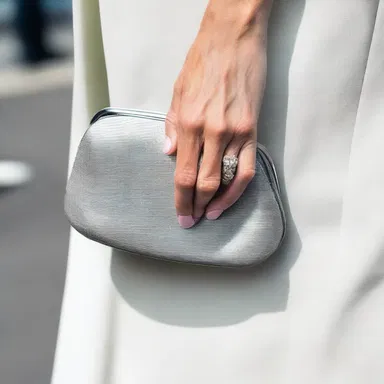The bivalve clutch bag she accessorized with added a touch of elegance to her overall outfit.
