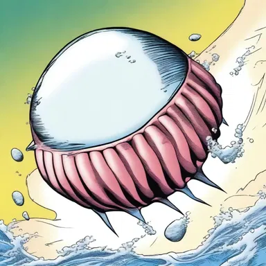 In the comic book, the superhero's sidekick was depicted as a bivalve mollusk with the power to create pearls.