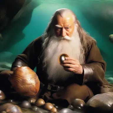In the fantasy novel 'The Lord of the Rings', the character Gimli finds a magical bivalve shell that grants him the power to breathe underwater.