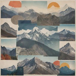 Artistic collage featuring a Mountain theme