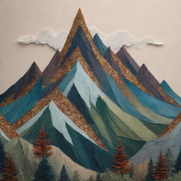 A stunning artistic representation of a mountain crest, accompanied by assorted creative embellishments.