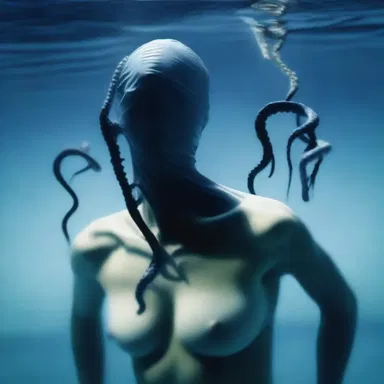 As the swimmer entered the dark and murky water, she suddenly felt a long, slimy tentacle brush against her leg during her breaststroke.