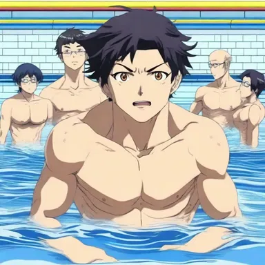 In the anime series, the protagonist excels at breaststroking, leading his team to victory in swimming competitions.