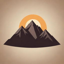 Artistic, high-quality png illustration of a mountain symbol