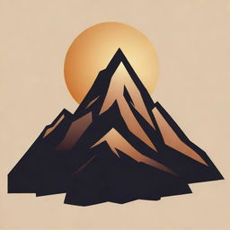 Artistic, high-quality png illustration of a mountain symbol