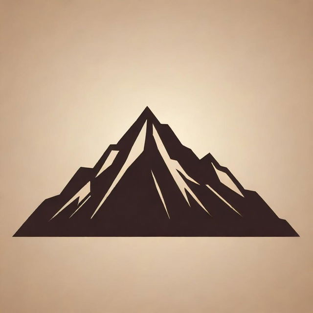 Artistic, high-quality png illustration of a mountain symbol