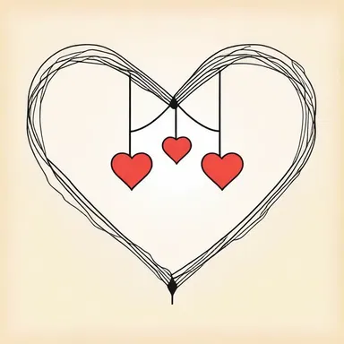 In the diagrammatical representation of their love story, their hearts were connected by a line symbolizing their deep connection.