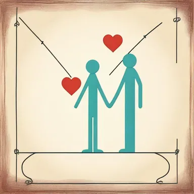 In the diagrammatical representation of their love story, their hearts were connected by a line symbolizing their deep connection.