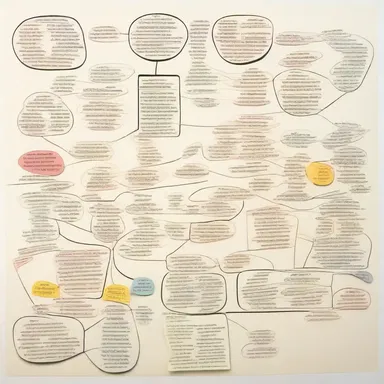 The artist's mind map was diagrammatical, visually depicting the relationships between different artistic concepts.
