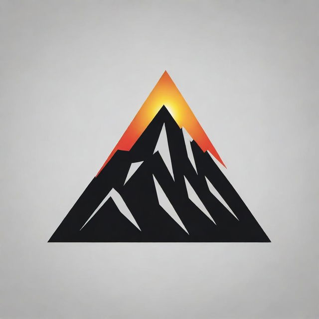 Artistic representation of a mountain symbol in PNG format