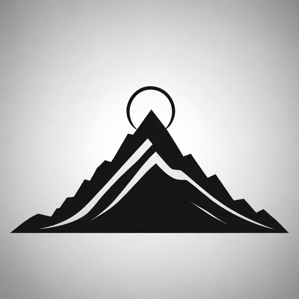 Artistic representation of a mountain symbol in PNG format