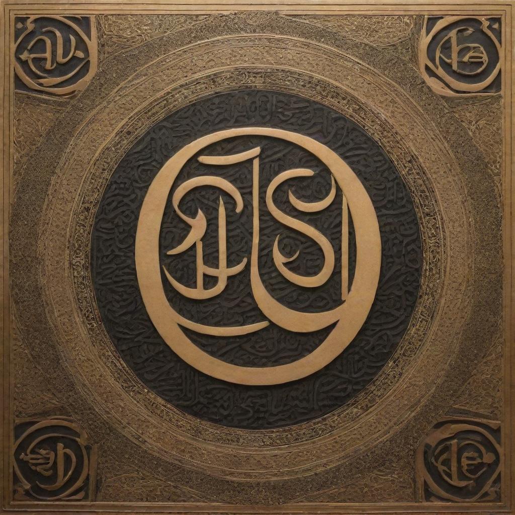 Symbolic representation of Allah within the realm of Islamic art such as calligraphy or geometric patterns. No human depiction
