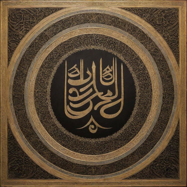 Symbolic representation of Allah within the realm of Islamic art such as calligraphy or geometric patterns. No human depiction