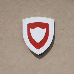 A sturdy wall with a red and white shield emblem prominently displayed.