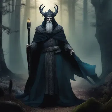 In the land of mythical creatures, the dark sorcerer planned a coup to overthrow the rightful king.
