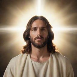 Classical depiction of Jesus, with a radiant halo surrounded by soft, ethereal light