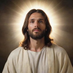 Classical depiction of Jesus, with a radiant halo surrounded by soft, ethereal light