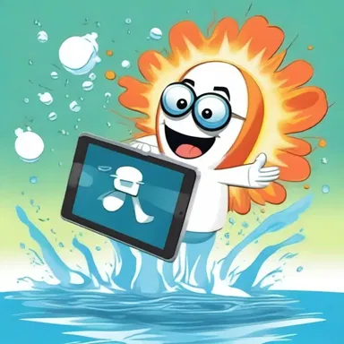 In the cartoon, the character dropped a tablet into water, causing the hydrolysis of the compound and a hilarious explosion.