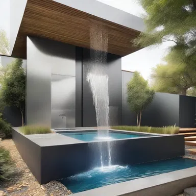 The modern-style house featured a unique water fountain that demonstrated the process of hydrolysis by separating compounds and creating a stunning visual effect.