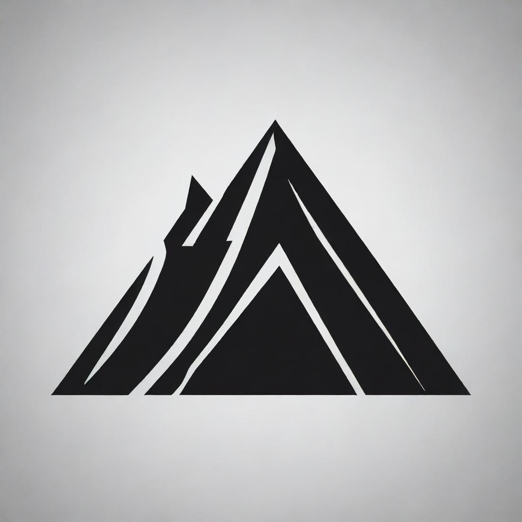 Artistic representation of a mountain symbol in PNG format