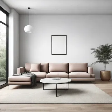 The minimalist style emphasizes unpretentiousness, with its clean lines and neutral colors.