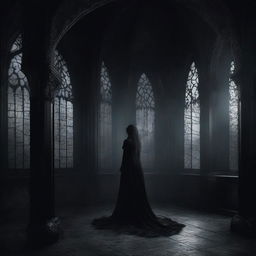 This is a high-quality digital art image featuring a dark, gothic background