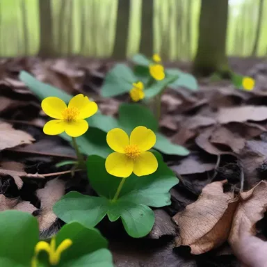 In the dark and eerie forest, the lesser celandine stretched its yellow petals, luring unsuspecting victims to their doom.