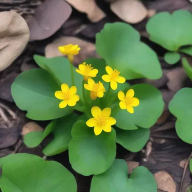In the animated world, the lesser celandine came to life with its heart-shaped leaves and vibrant yellow flowers, brightening up every scene.