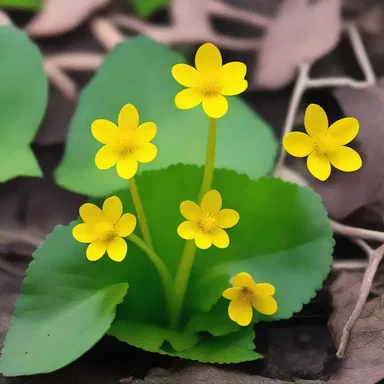 In the animated world, the lesser celandine came to life with its heart-shaped leaves and vibrant yellow flowers, brightening up every scene.