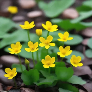 In the enchanted kingdom, the lesser celandine possessed magical powers, its yellow flowers granting wishes to those who found them.
