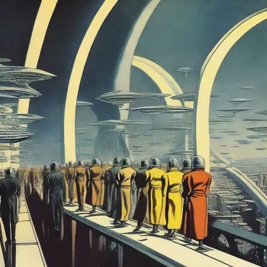 In the ridiculer's science fiction novels, futuristic societies were portrayed with biting sarcasm and satire.