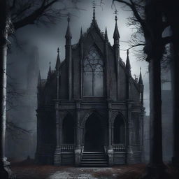 This is a high-quality digital art image that depicts a gothic, highly detailed background