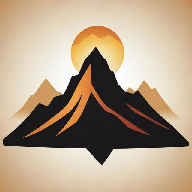 Mountain symbol in png format, depicted as an artistic illustration.