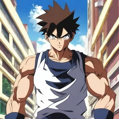 In the anime series, the protagonist possesses a special power that allows him to prevent the atrophy of his muscles.