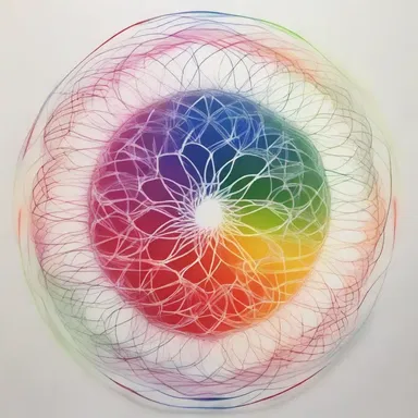 The artist created a beautiful spirogram by using a spirograph to record their breathing patterns.