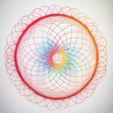 The artist created a beautiful spirogram by using a spirograph to record their breathing patterns.