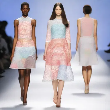 The designer showcased a unique collection of clothing inspired by spirograms, incorporating intricate breathing patterns into the fabric patterns.