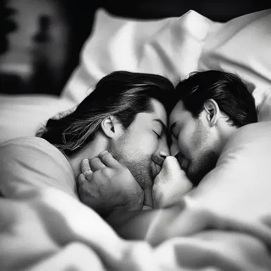 The couple cuddled together in bed, whispering sweet nothings to each other before they would go to sleep.