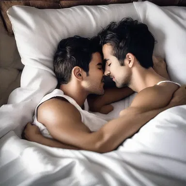 The couple cuddled together in bed, whispering sweet nothings to each other before they would go to sleep.