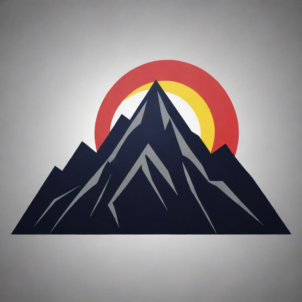 A digital art piece in PNG format showcasing a symbol or emblem representing a mountain.