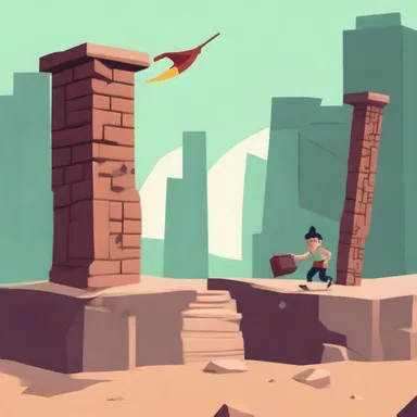 The clever character set up a series of obstacles to impede the thief's progress.