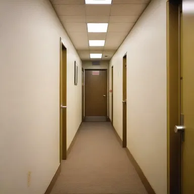 The narrow hallway was intentionally designed to impede direct line of sight.