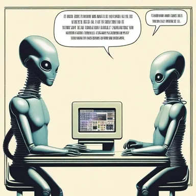 The alien technology impeded the human's ability to communicate.