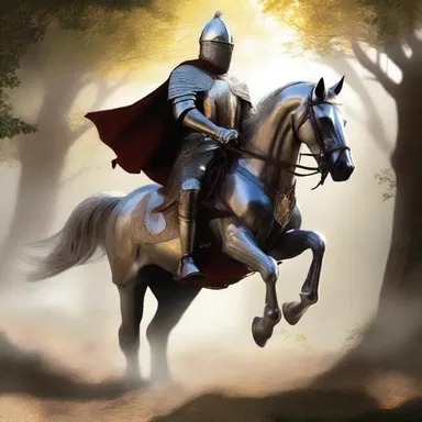 The knight's shining heaume gleamed in the sunlight as he rode into battle.
