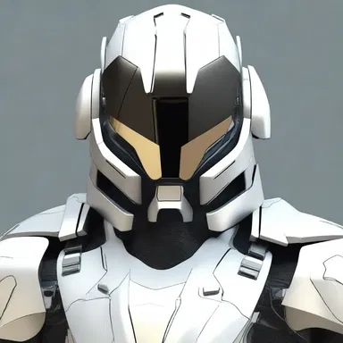 The futuristic warrior's heaume was equipped with advanced technology, providing enhanced protection and visibility.