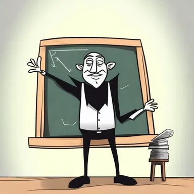 In the cartoon, the villain drew an obtuse triangle on the blackboard to explain his evil plan.