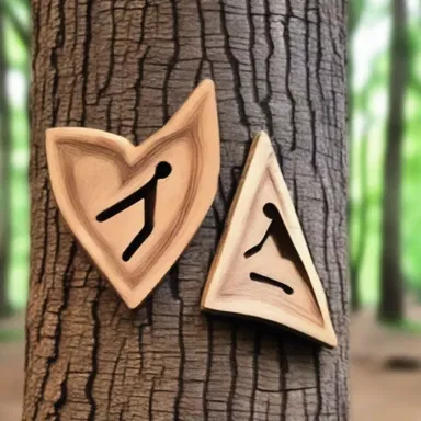 In the romantic movie, the couple carved an obtuse triangle on a tree trunk as a symbol of their eternal love.