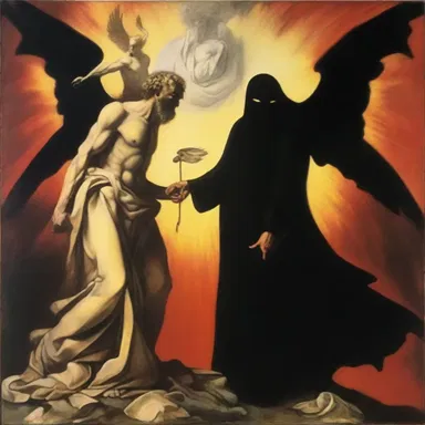 The artist's painting was a perfect representation of the ideological struggle between good and evil.