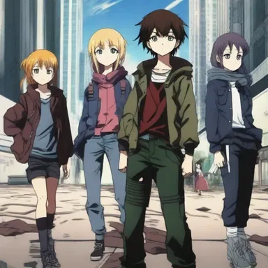 The anime series depicted a group of teenagers fighting against an oppressive ideological regime in a post-apocalyptic world.
